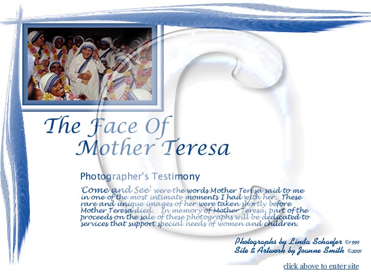 Mother Teresa Photographs - click on to enter site
